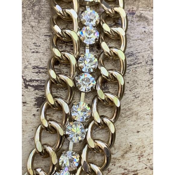 RJ Graziano Necklace Womens Gold Chain with Crystals Statement Piece - Picture 4 of 12